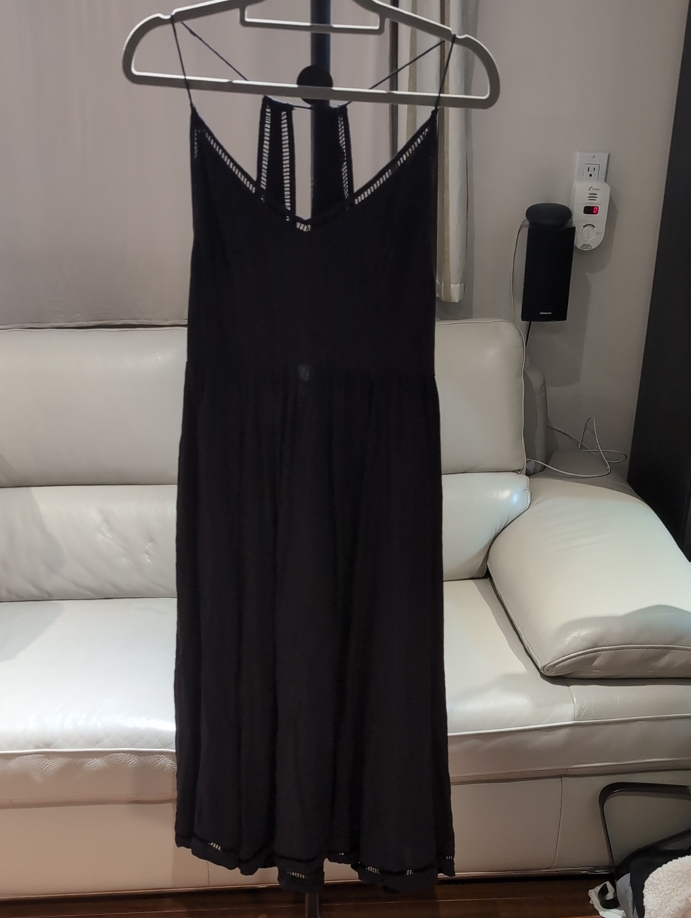 Cooperative Black Maxi Dress with V-Neck Straps